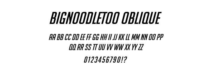 pop: BigNoodleToo Oblique (Overwatch Title) font pop: BigNoodleToo Oblique font (Overwatch Title) font