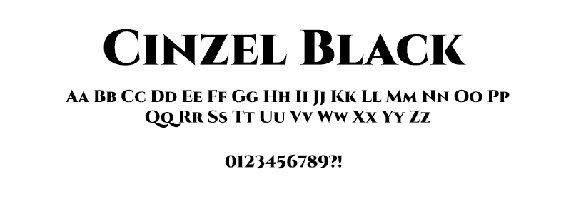 CLASSIC: Cinzel Black font CLASSIC: Cinzel Black font