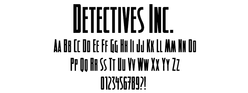 Comic: Detectives Font (under license from Blambot Fonts Inc.) Comic: Detectives Font (under license from Blambot Fonts Inc.)
