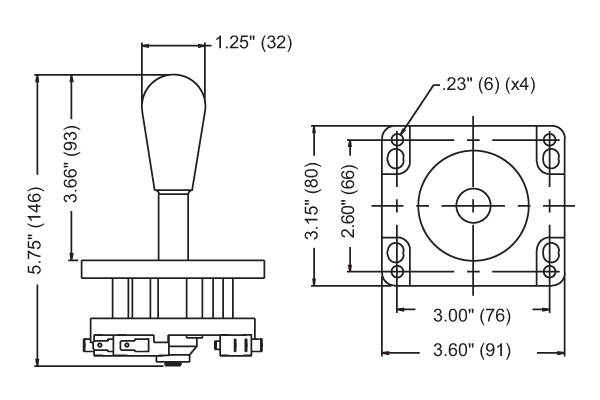 suzo happ 8 way competition joystick blackdimensional specifications for suzo happ competition joystick