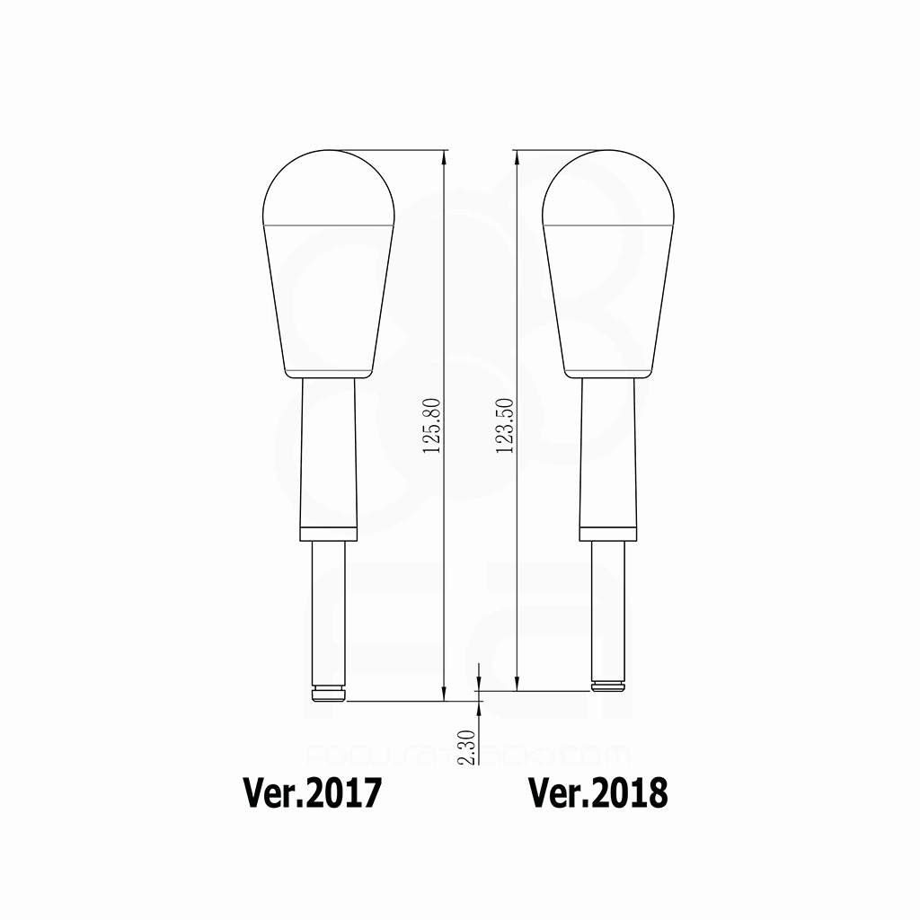 SDL-301-DX 2017 and 2018 shaft height comparison